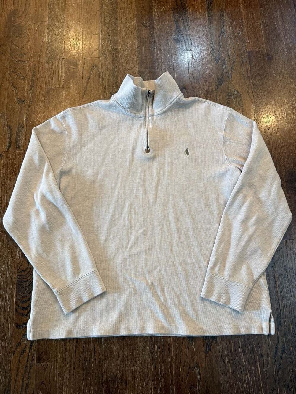 Polo by Ralph Lauren Men's Cotton Quarter-Zip Pullover Sweater in Beige